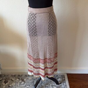 GUC FREE PEOPLE Elegant Multicolor Knit Maxi Skirt SIZE XS